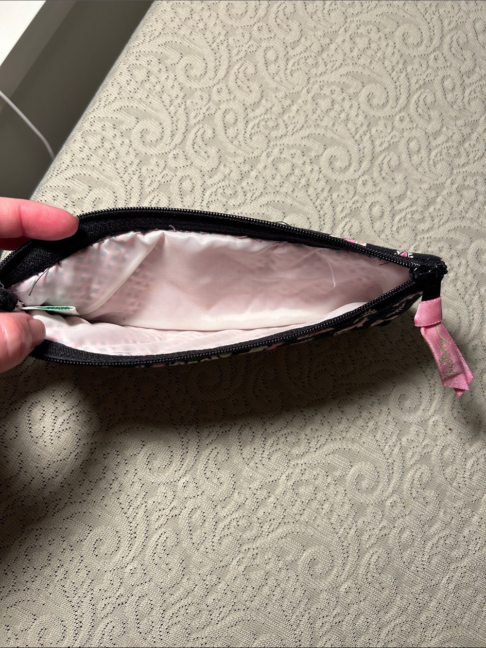 Vera Bradley Quilted Black & Pink Paisley Pencil Case - Women Accessories - Picture 3 of 4